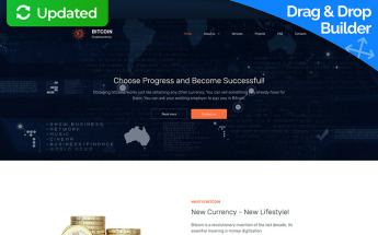 "Bitcoin Company Premium" modèle Moto CMS 3 adaptatif #65295