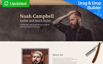 Noah Campbell - Barber CV MotoCMS 3 Landing Page Template