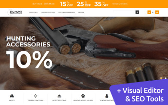 "Hunting Gear and Supplies" modèle MotoCMS pour commerce électronique adaptatif #65591