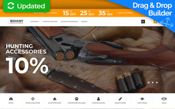 MotoCMS E-Commerce Vorlage namens "Hunting Gear and Supplies" #65591