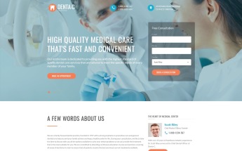 Responsivt Denta-C Dental Clinic Landing Page-mall #65802
