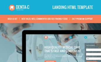 Responsywny szablon Landing Page Denta-C Dental Clinic #65802