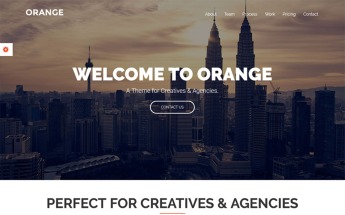 "Orange - One Page Bootstrap Theme" Responsive Website template №65911