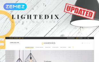 Template PrestaShop Responsive #65929 "Lightedix - Lighting Store"