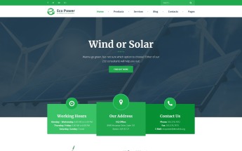 WordPress Theme namens "EcoPower - Alternative Power & Solar Energy" #65964