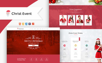 Modello di Landing Page Responsive #66092 "Christ Event - Christmas Party HTML"