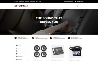 Tema Magento Responsive #66051 "StereoCar - Car Audio Store"