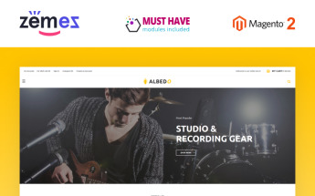 Reszponzív Albedo - Audio Store Magento Template Magento sablon 66144