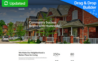 Moto CMS 3 Template namens "Homeville - Homeowners Association Premium" #66387