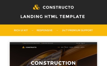 Tema di Landing Page Responsive #66300 "Constructo - Construction Company"