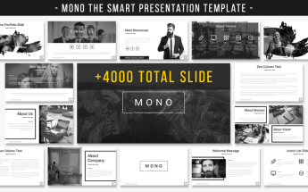 Bootstrap Mono - The Smart Presentation PowerPoint sablon 66985