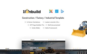 Plantilla Joomla "Ironbuild - Construction / Factory / Industrial" #66982