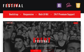Landing Page Template namens "Festival Event - Responsive HTML5" #67040