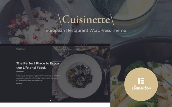 Cuisinette - European Restaurant Cross-browser WordPress sablon 67130