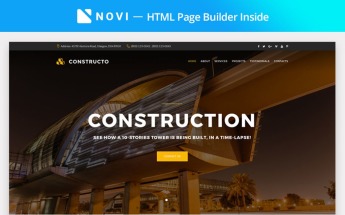 Modello di Landing Page Responsive #67292 "Constructo - Construction Company with Novi Builder"