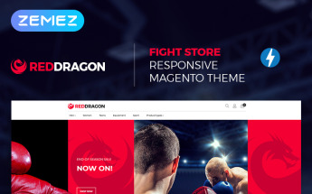 Magento Theme namens "RedDragon - Martial Arts Shop" #67400