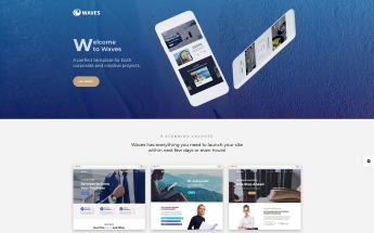 Reszponzív Waves - 9 in 1 Business One Page Weboldal sablon 67557