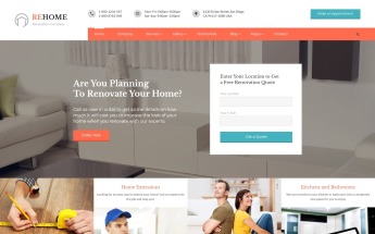 Website Vorlage namens "ReHome - Home Renovation & Modeling Multipage HTML" #67572