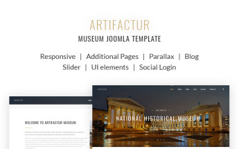 Joomla Vorlage namens "Artifactur - Museum" #67613