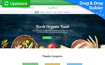 Organic Farm - Food & Drink Moto CMS 3 Template