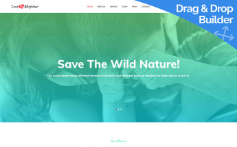 Moto CMS 3 Template namens "Love Thy Neighbor - Environment Organization" #68009