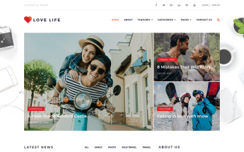 Modello WordPress Responsive #68261 "Love Life - Responsive Personal Blog"