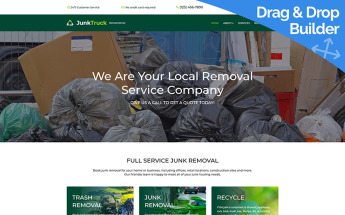 Moto CMS 3 Template namens "JunkTruck - Garbage Removal Service Company" #68257