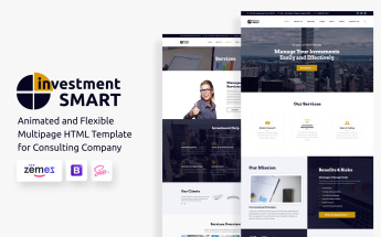 Reszponzív Investment Smart - Solid Investment Agency Multipage HTML Weboldal sablon 68347