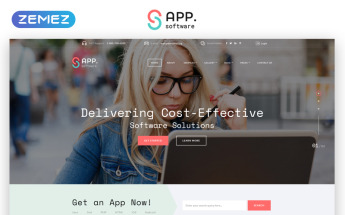 Website Vorlage namens "Sapp Software - Cool App Developing Complany Multipage HTML" #68305
