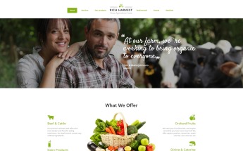 Rich Harvest - Farming HTML5 with Built-In Novi Builder Landing Page Template