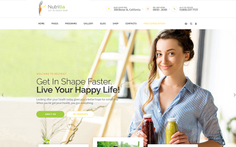 WordPress Theme namens "Nutritia - healthy nutrition and dietology" #68597