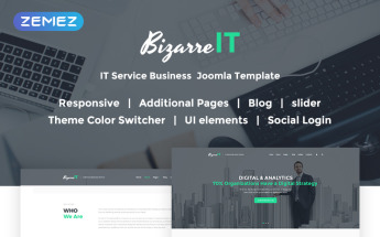 Reszponzív Bizarre IT - Responsive IT Company Joomla sablon 68671