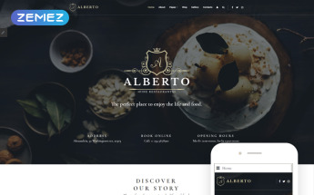 Joomla Vorlage namens "Alberto - Restaurant Responsive Classy" #69291