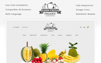 "Fresh Organic Store" Responsive OpenCart Template №69543