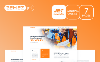"Grandbuild - Construction Company Jet" modèle Elementor #70194