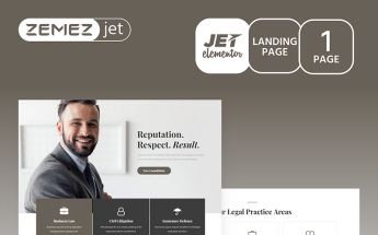 "Juristos - Lawyer Jet" modèle Elementor #70152