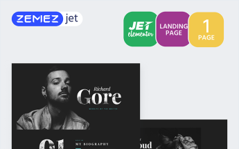 "Novelistic - Writer Portfolio Jet" modèle Elementor #70171