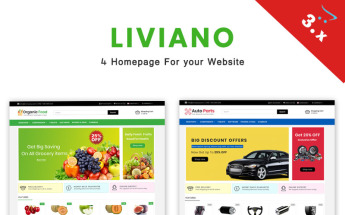 "Liviano - Ecommerce Multipurpose" Responsive OpenCart Template №70562