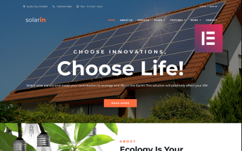 Responzivní WordPress motiv "Solarin - Solar Energy Company Elementor" #70681