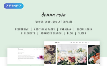 Reszponzív Donna Rosa - Sophisticated Florist Agency Joomla sablon 70690