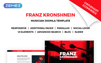 Joomla Vorlage namens "Franz Kronshnein - Musician" #70965