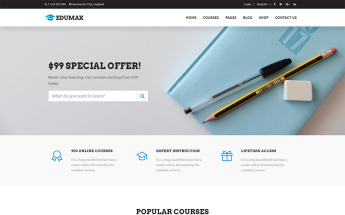 Responsivt Edumax - Education Univeristy & Online Courses. WordPress-tema #71032