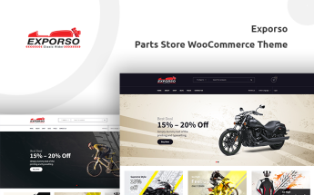 Template WooCommerce Responsive #71173 "Exporso - Bike Parts Store"