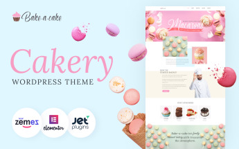 WordPress Theme namens "Bake-a-cake - Cakery Elementor" #71241