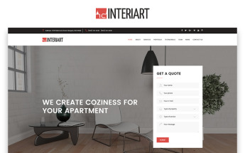 Modello di Landing Page Responsive #71321 "Interiart - Interior Design HTML"