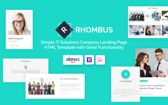 Responsywny szablon Landing Page Rhombus - Minimalistic IT Solutions Company #71360