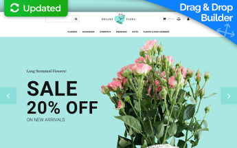 Plantilla MotoCMS Para Comercio Electrónico "Dreamy Flora - Flower Shop" #71470