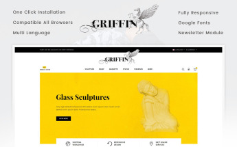 "Griffin - Arts Store" Responsive OpenCart Template №71642