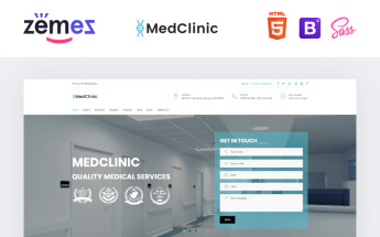 "MedClinic - Private Medical Clinic HTML5" modèle de page d'atterrissage adaptatif #71682