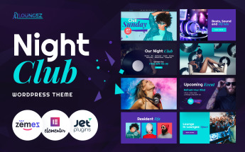 Tema De WordPress "Loungez - Night Club Elementor" #71845